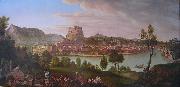 Johann Michael Sattler Ansicht von Salzburg vom Burglstein aus oil on canvas